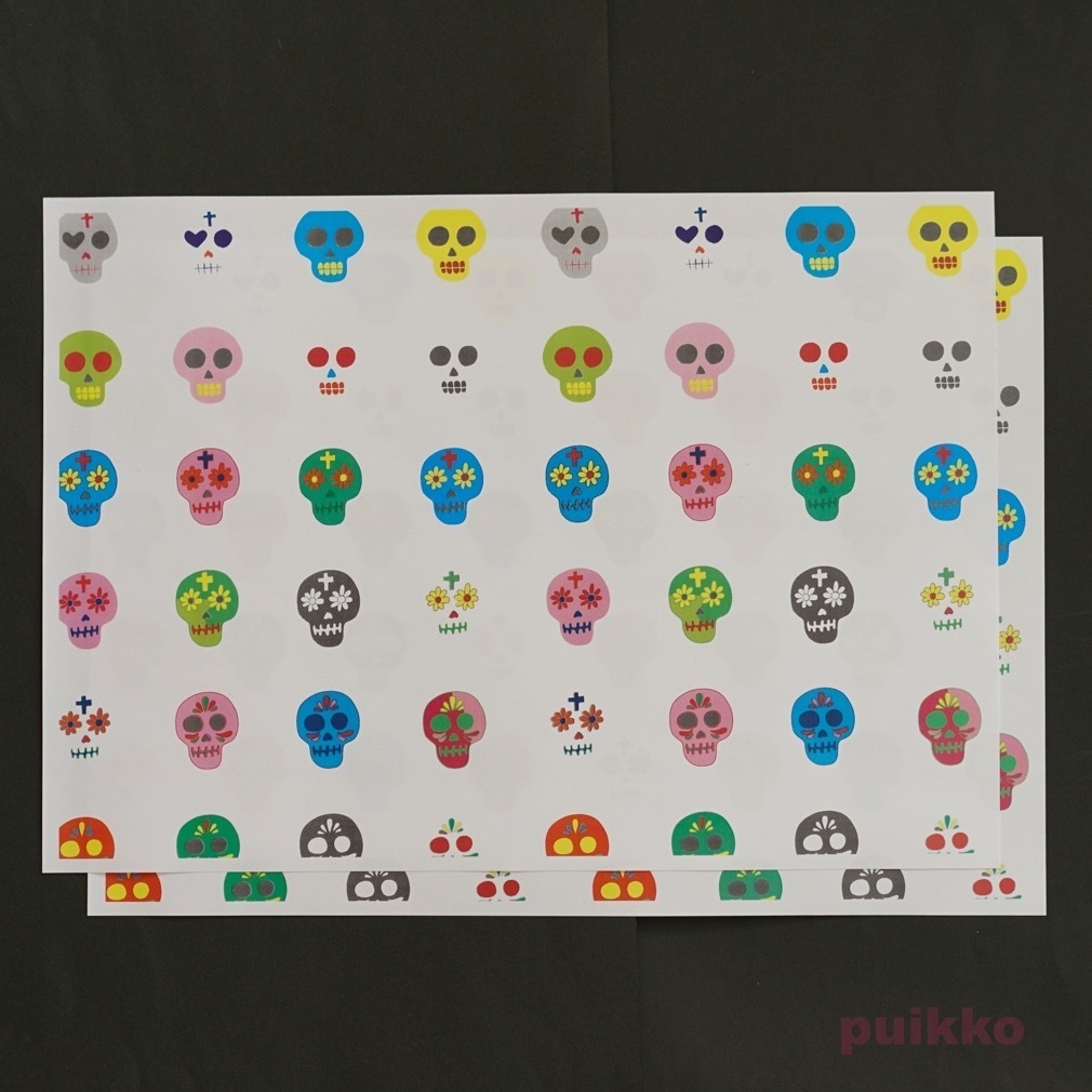 紙製ブックカバー メキシカンスカル(カラー)