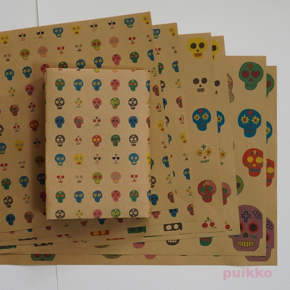 紙製ブックカバー メキシカンスカル カラー Puikko Booth