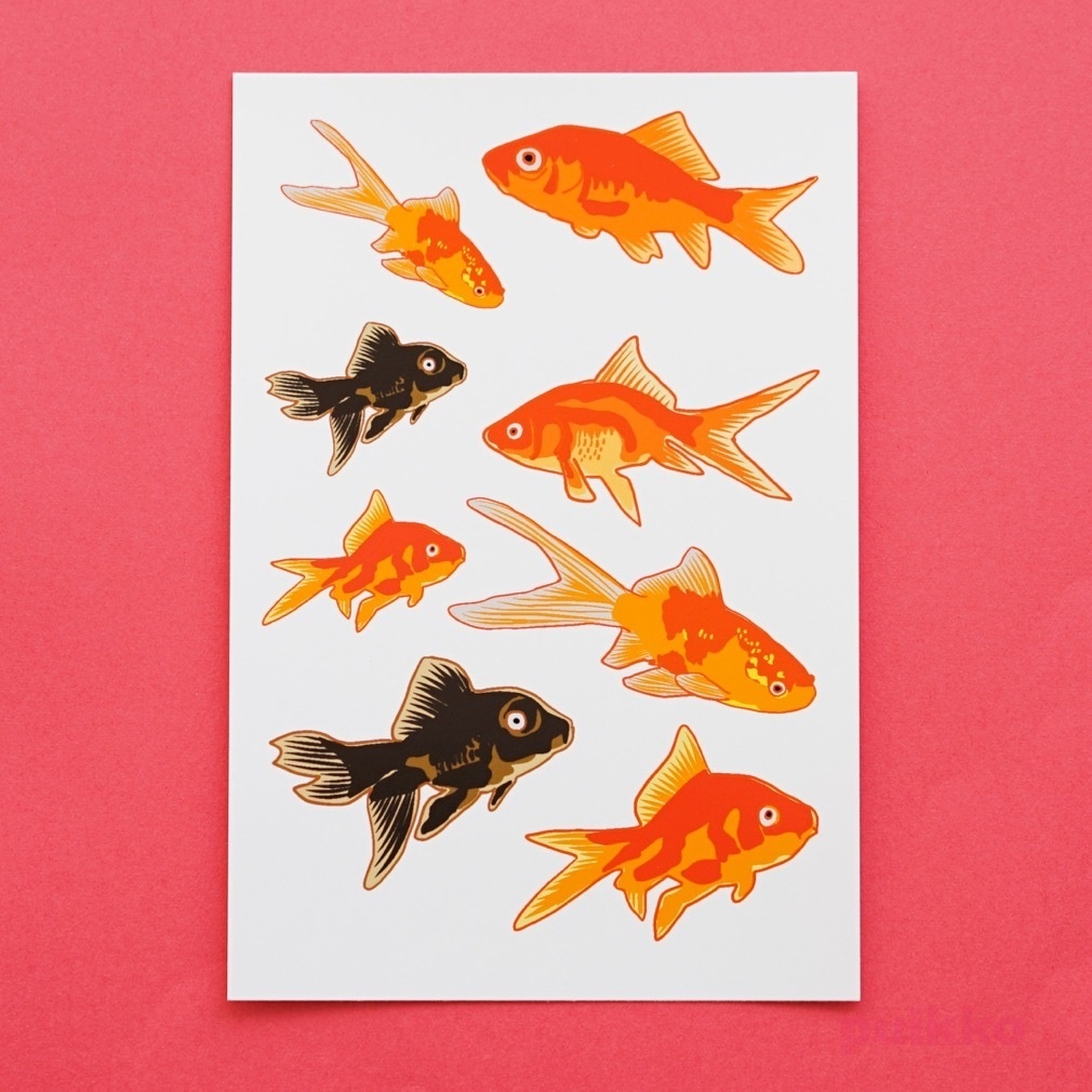 金魚イラスト3 タトゥーシール Puikko Booth