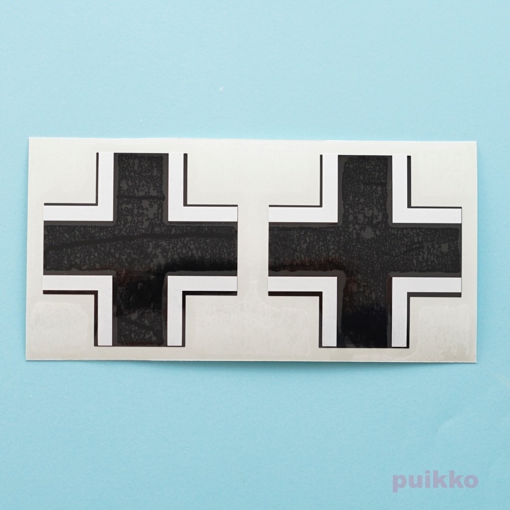 ステッカー(重ね貼りタイプ) 黒十字(2片)