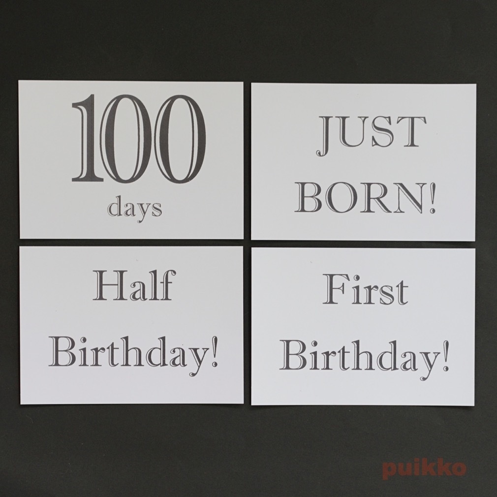 ベビーマンスリーカード Shadow・モノクロ(L判)