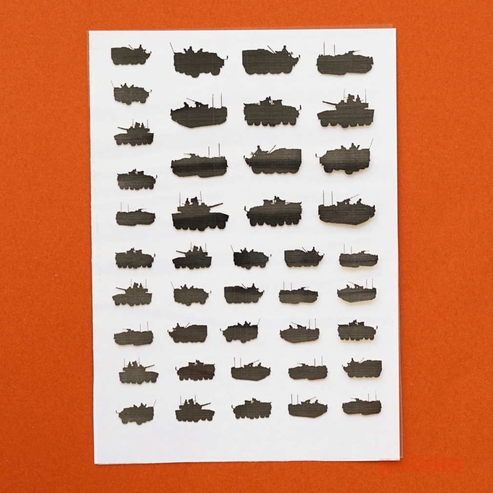 装甲車 箔押し レジン封入用フィルム