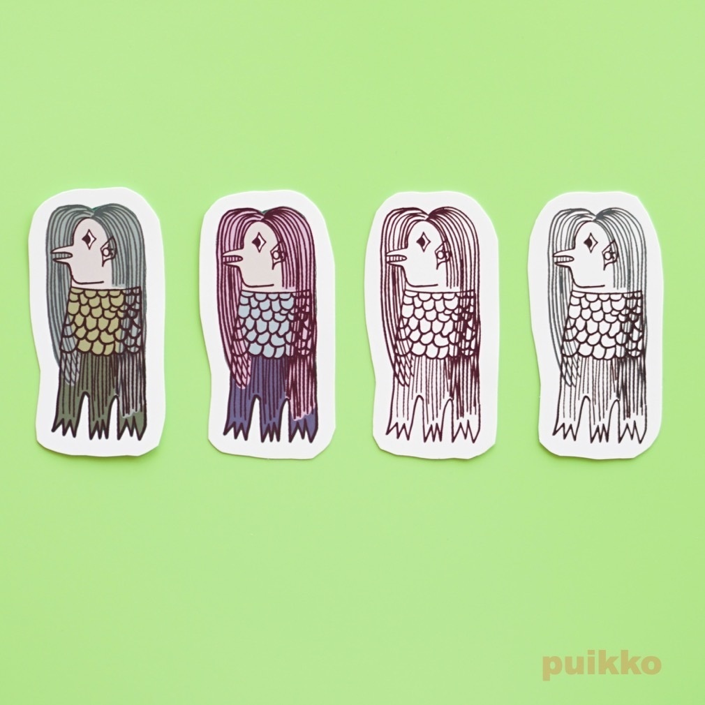 吸着シール（4枚セット）　妖怪　アマビエ2