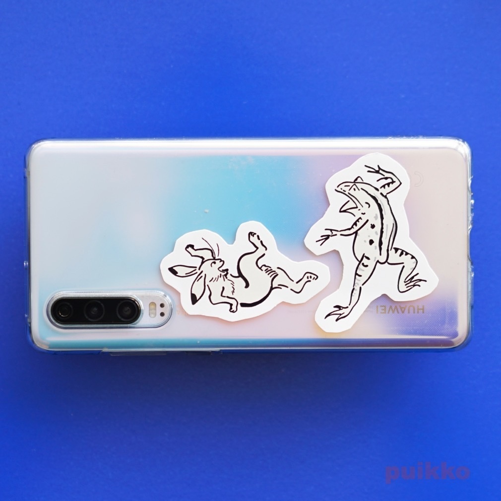 吸着シール(4枚セット) 「鳥獣戯画」