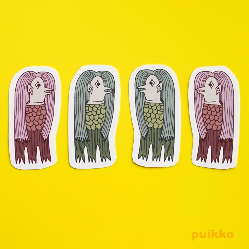 マグネットシール(4枚セット) 妖怪 アマビエ5