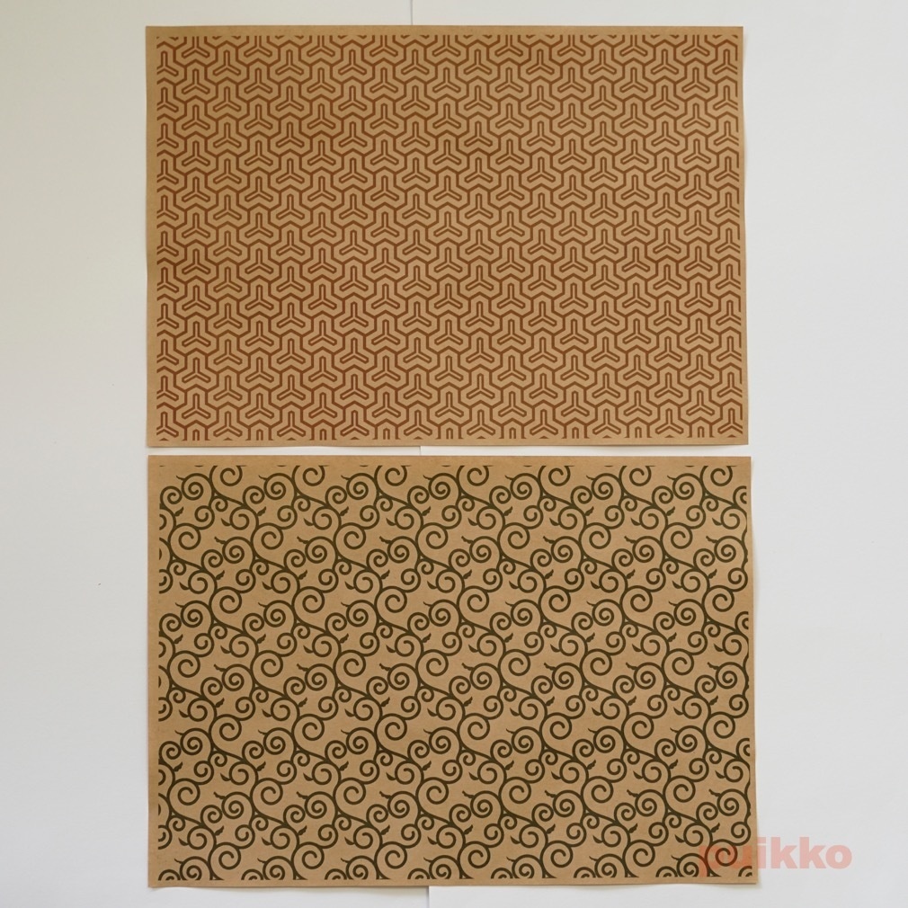 紙製ブックカバー 和柄パターン4(カラー)