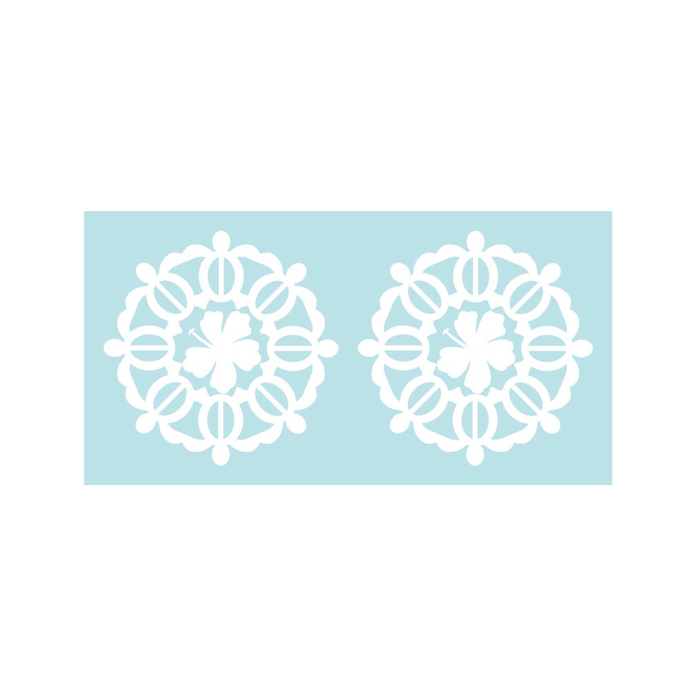 ステッカー ハワイアンキルト柄4(2片)