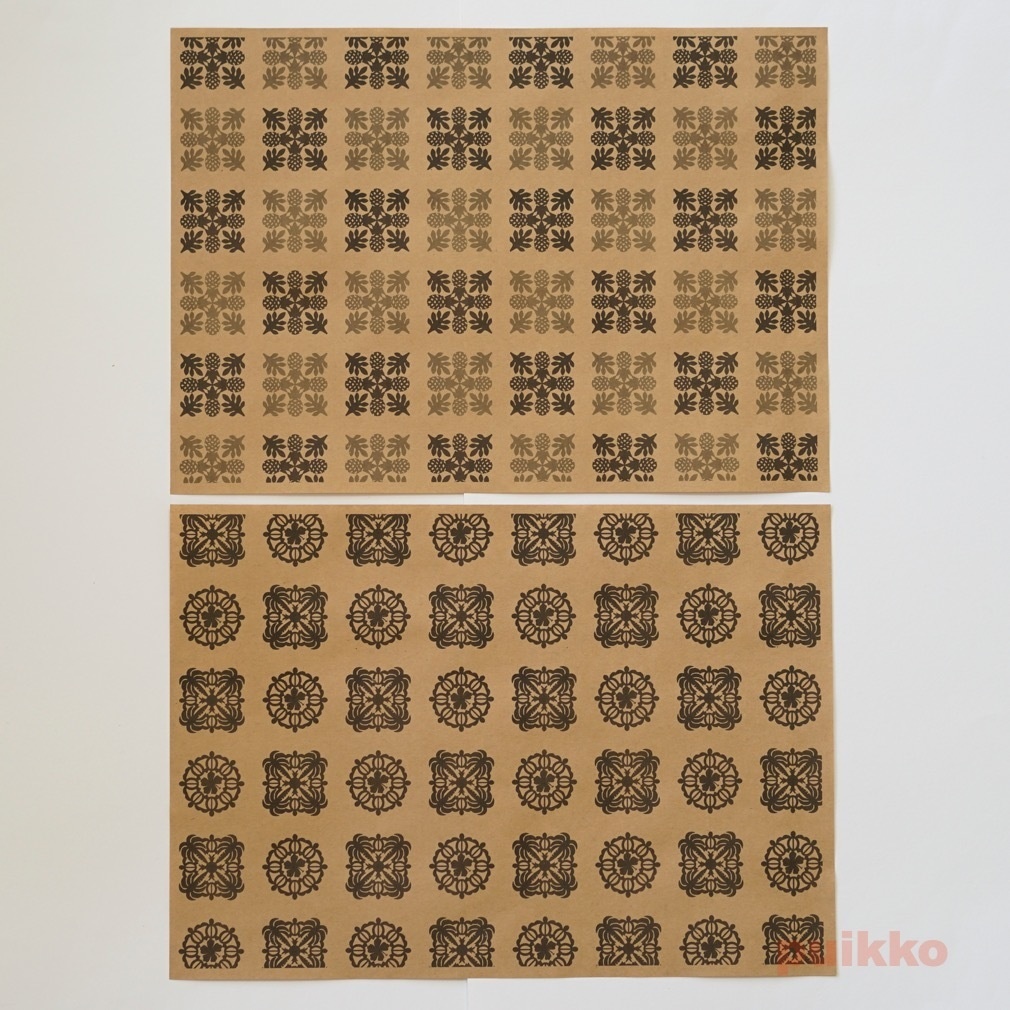 紙製ブックカバー ハワイアンキルト柄(モノクロ)