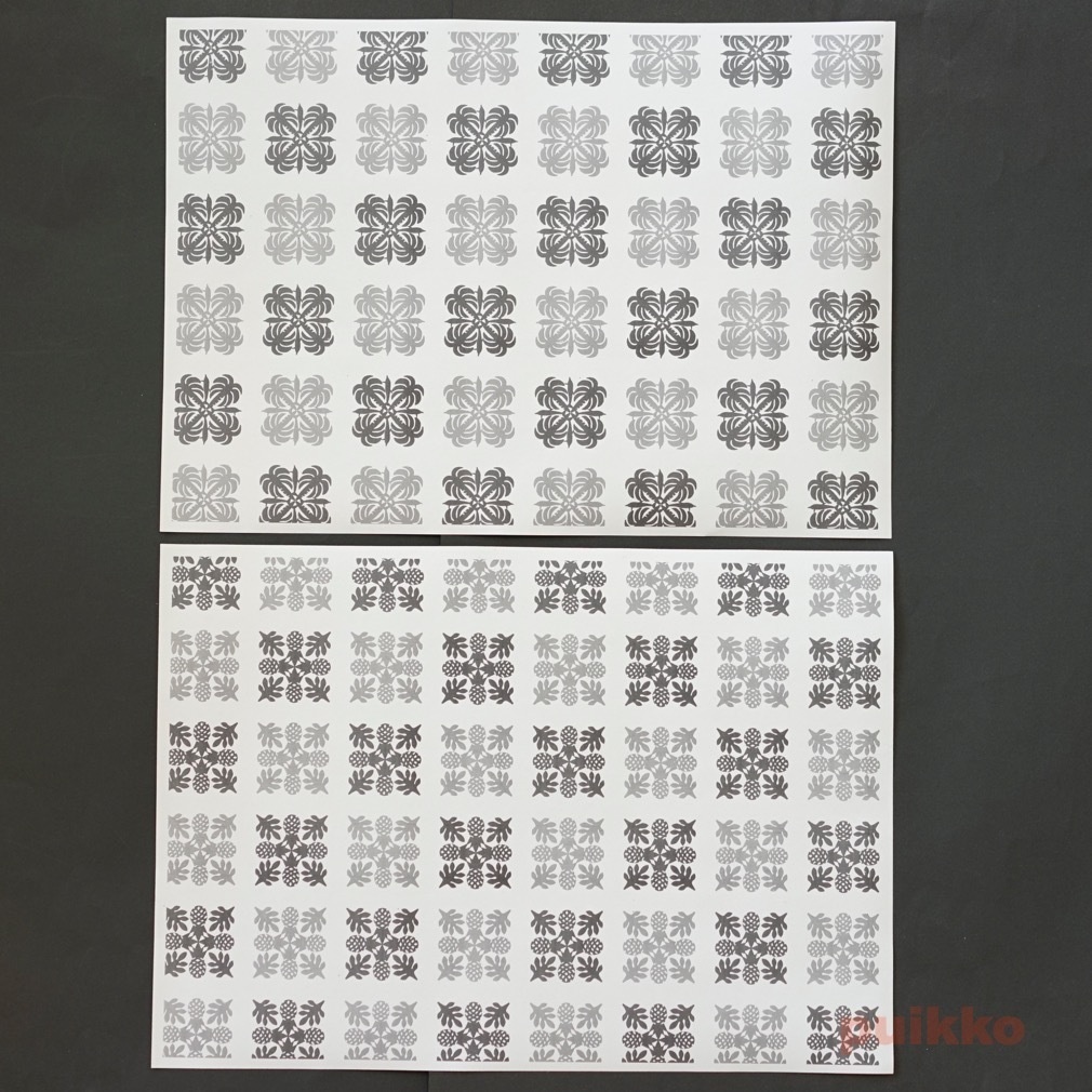 紙製ブックカバー ハワイアンキルト柄(モノクロ)