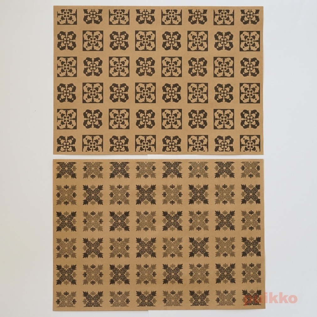 紙製ブックカバー ハワイアンキルト柄(モノクロ)