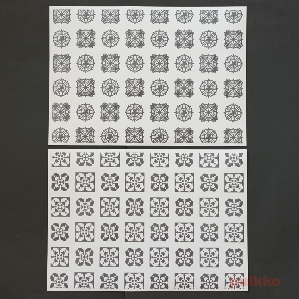 紙製ブックカバー ハワイアンキルト柄(モノクロ)