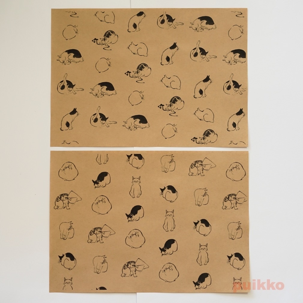 紙製ブックカバー 広重「浮世画譜」猫