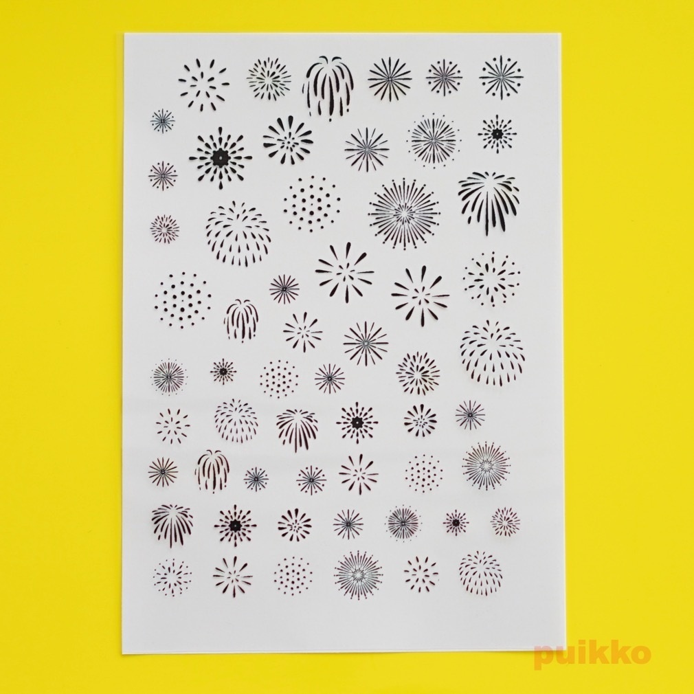 花火 箔押し・3色ボカシ レジン封入用フィルム