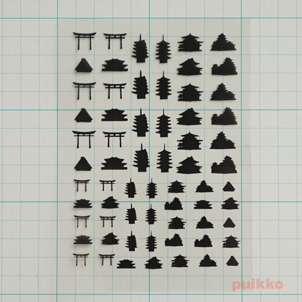 和風の建造物 レジン封入用フィルム