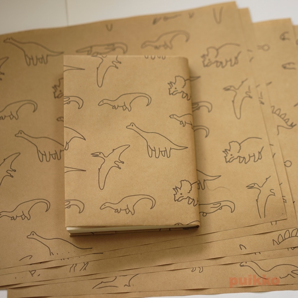 紙製ブックカバー かわいい恐竜 Puikko Booth