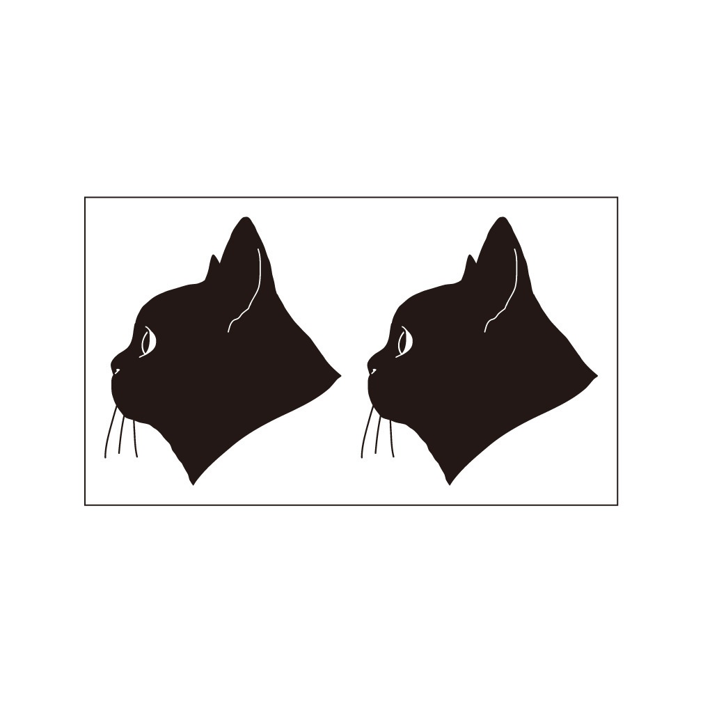 ステッカー 猫の横顔 2片 Puikko Booth