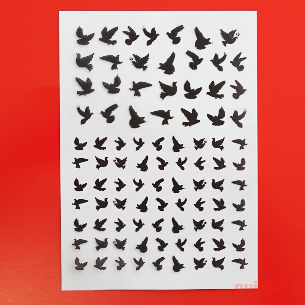 飛んでいる鳩　レジン封入用フィルム
