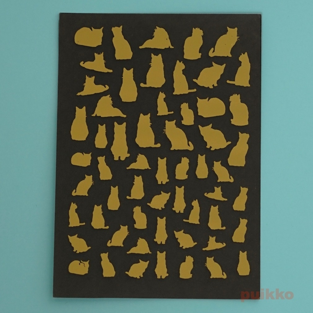 座っている猫シルエット 箔押し レジン封入用フィルム Puikko Booth 座っている猫シルエット 箔押し レジン封入用フィルム Puikko Booth