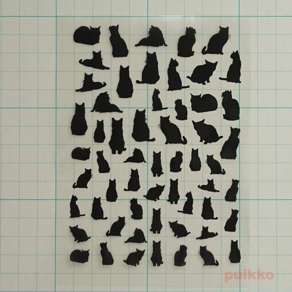 座っている猫シルエット レジン封入用フィルム Puikko Booth 座っている猫シルエット レジン封入用フィルム Puikko Booth