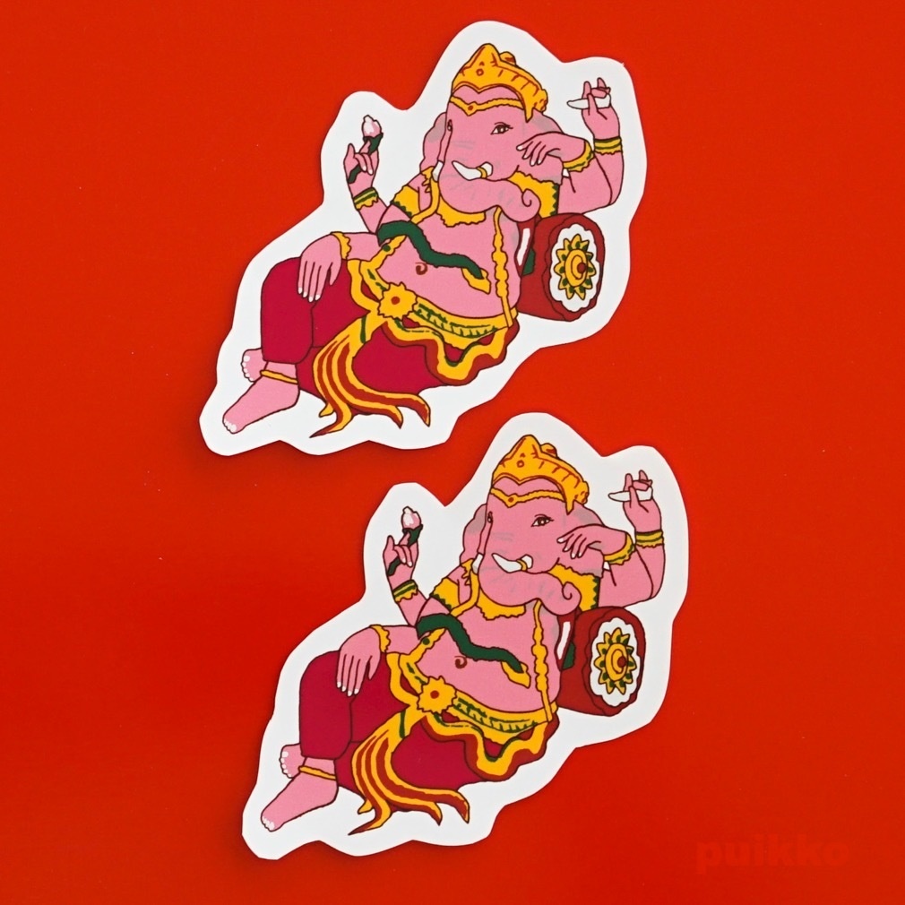 シールタイプステッカー　ガネーシャ（2枚セット）