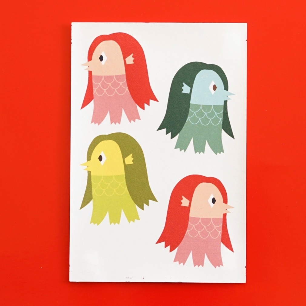 アイロン転写シール 北欧カラーのアマビエ