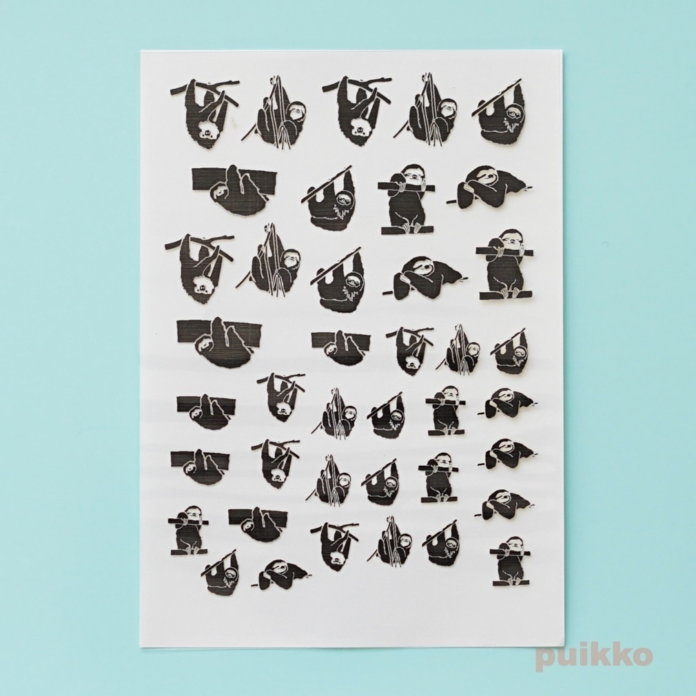 ナマケモノ 箔押し レジン封入用フィルム