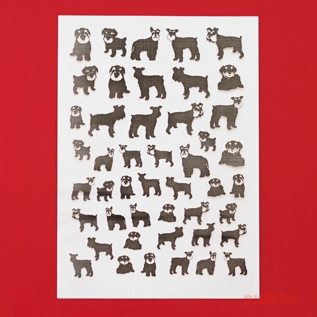 ミニチュア・シュナウザー 箔押し レジン封入用フィルム