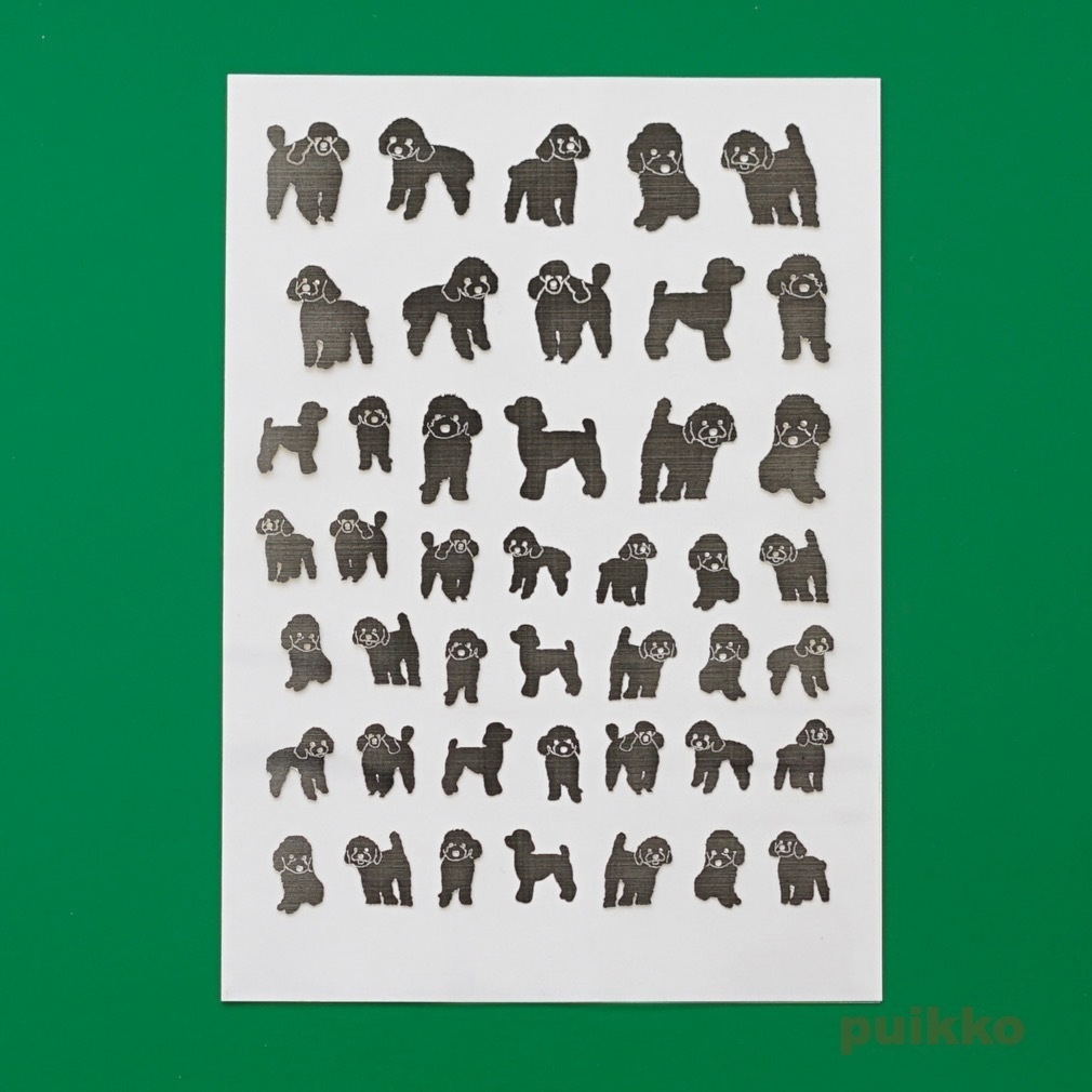 レジン封入用フィルム トイプードル 箔押し