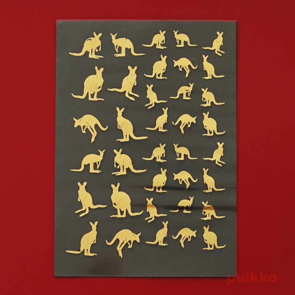 レジン封入用フィルム　カンガルー　箔押し