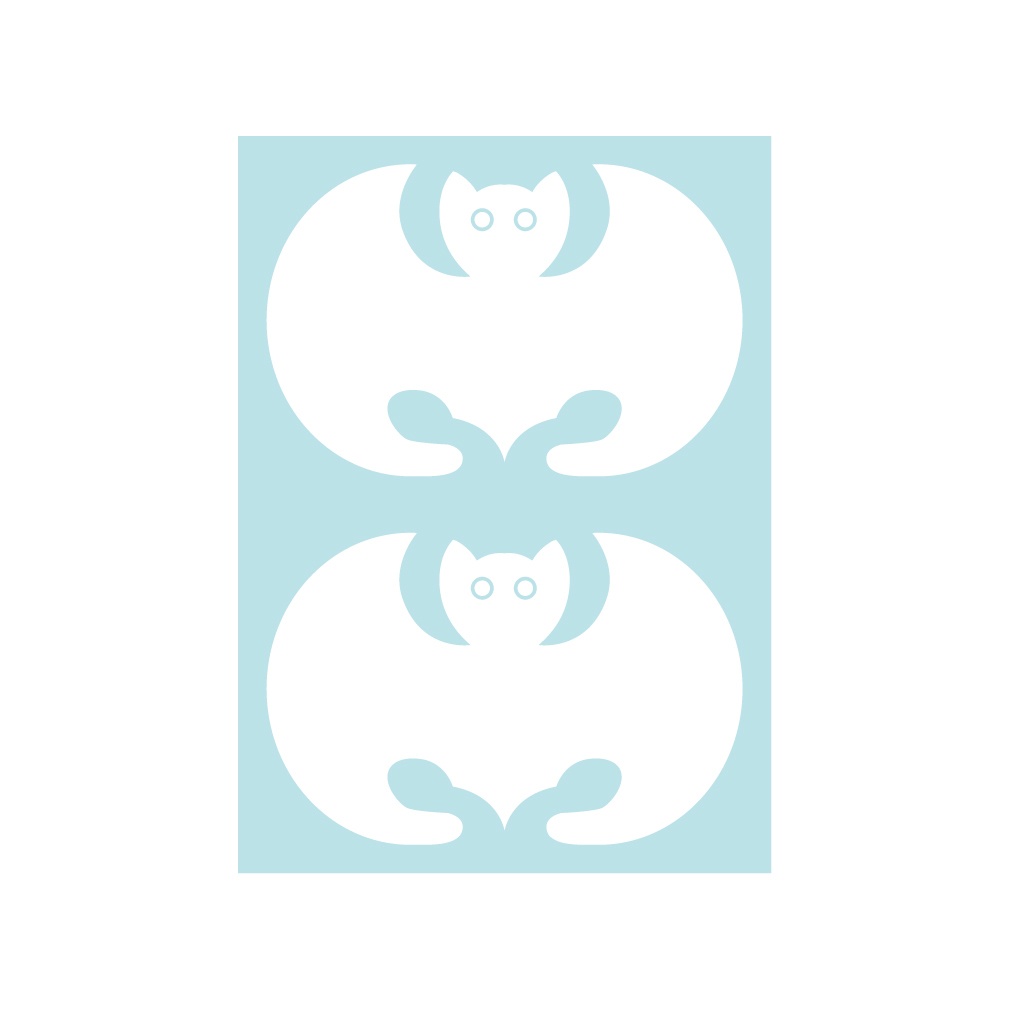 家紋ステッカー 光琳蝙蝠・小(2片)