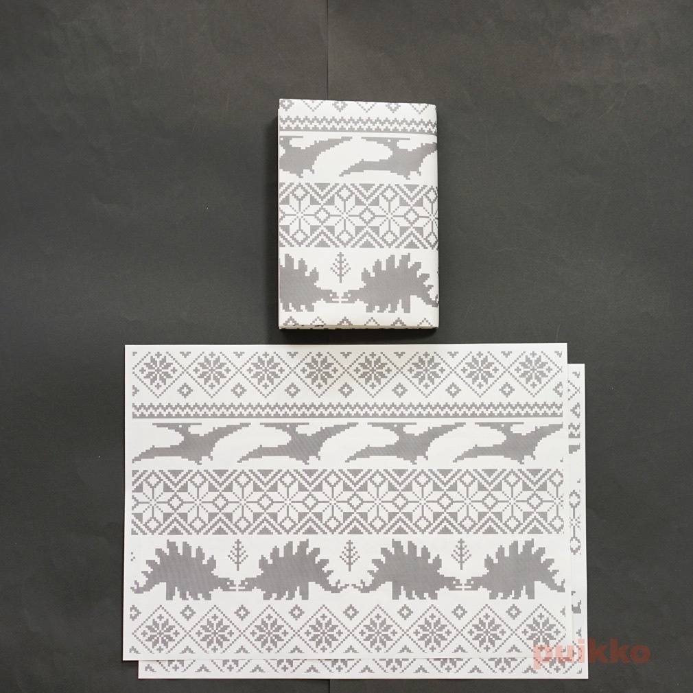 紙製ブックカバー ノルディック柄 恐竜