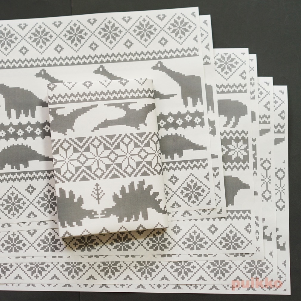 紙製ブックカバー ノルディック柄 恐竜