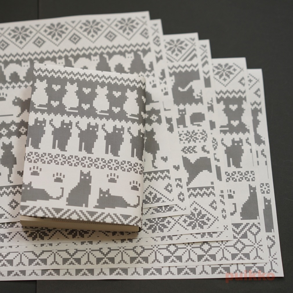 紙製ブックカバー ノルディック柄 猫