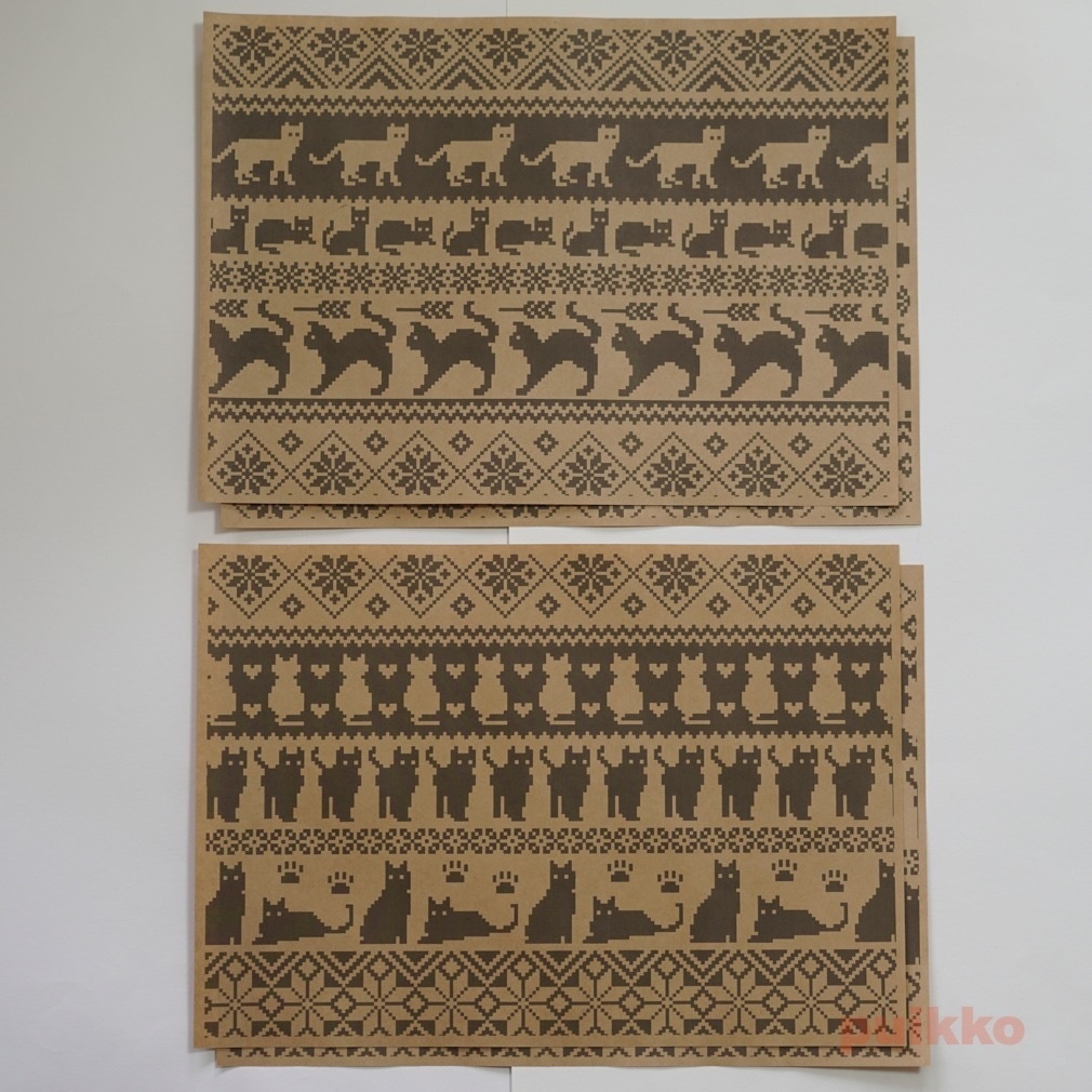 紙製ブックカバー ノルディック柄 猫