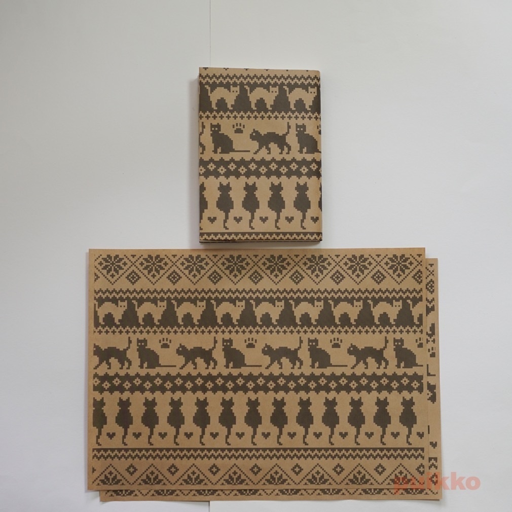 紙製ブックカバー ノルディック柄 猫