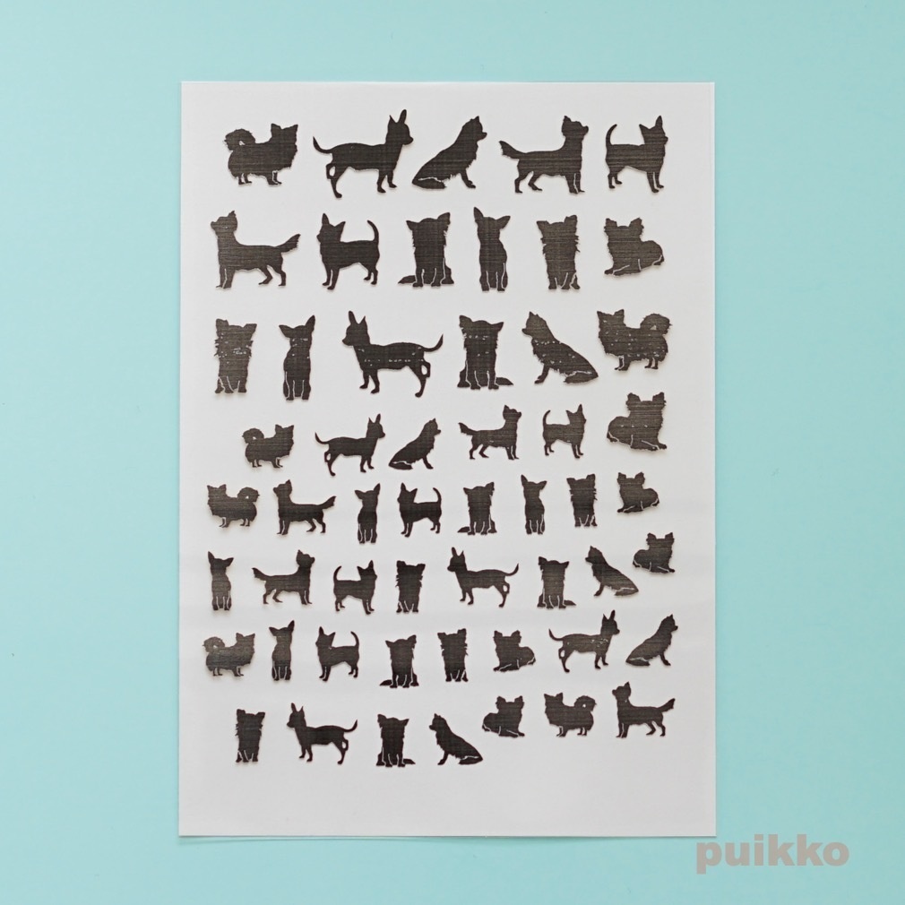 レジン封入用フィルム チワワ 箔押し