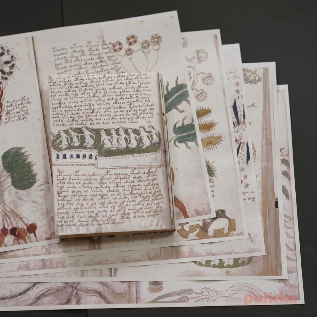 紙製ブックカバー ヴォイニッチ手稿2(カラー)