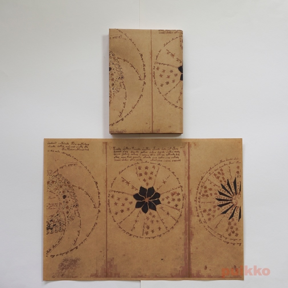 紙製ブックカバー ヴォイニッチ手稿2(カラー)