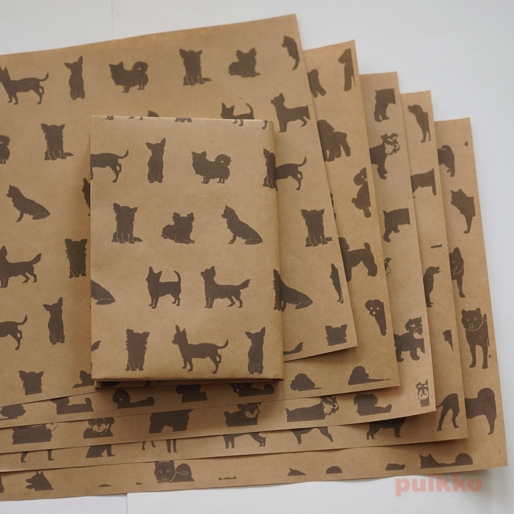 紙製ブックカバー 犬のシルエット Puikko Booth