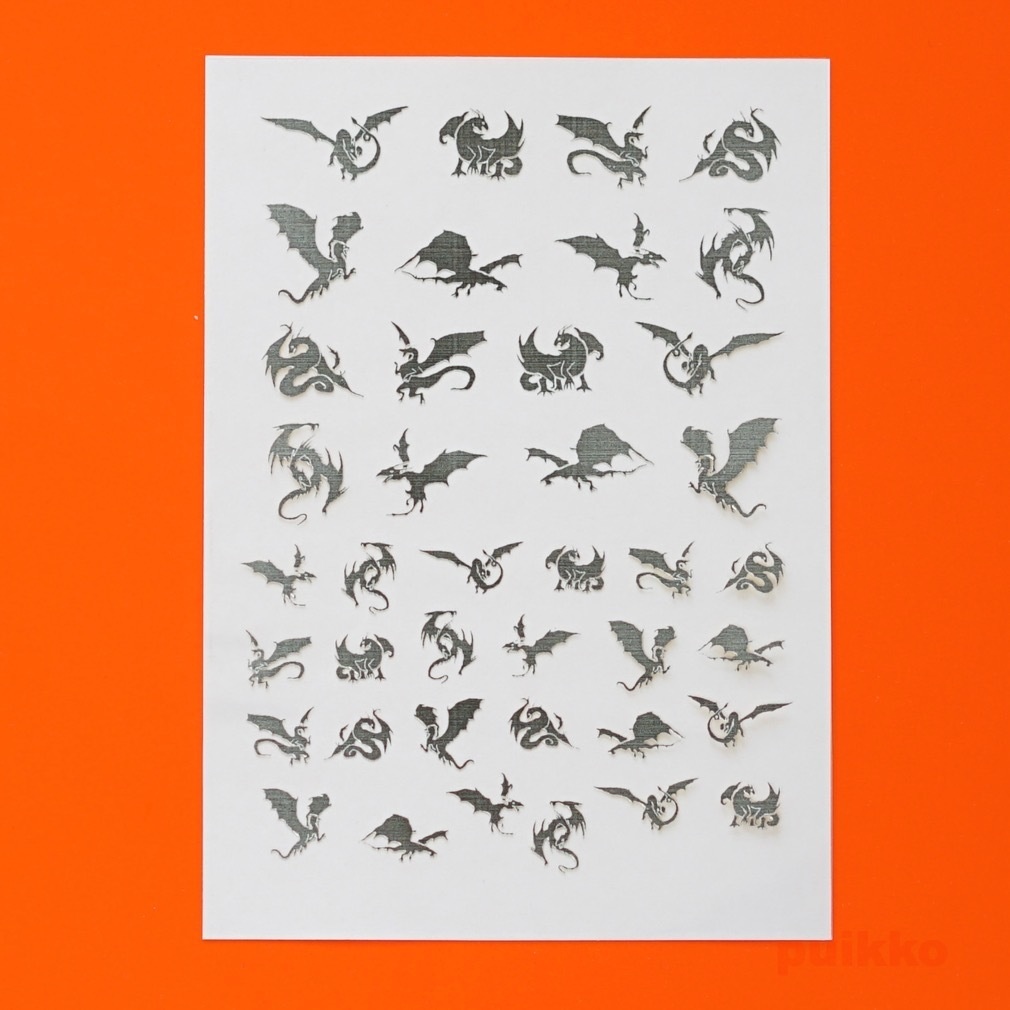 レジン封入用フィルム ドラゴンver.2 箔押し