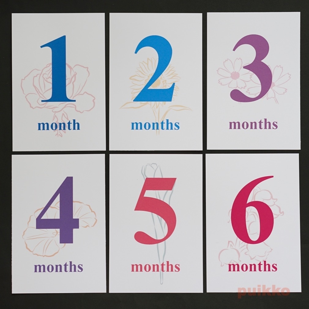 ベビーマンスリーカード Times 花(はがきサイズ)