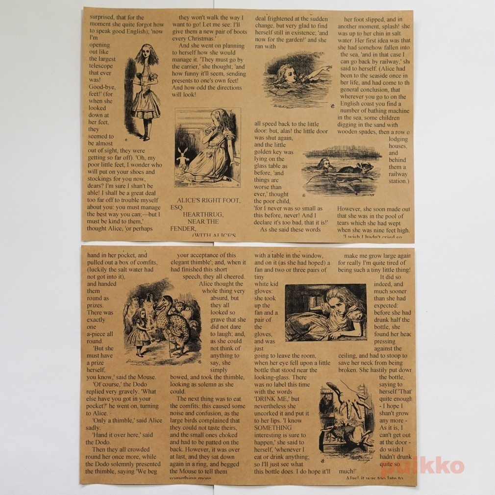 紙製ブックカバー 「不思議の国のアリス」3