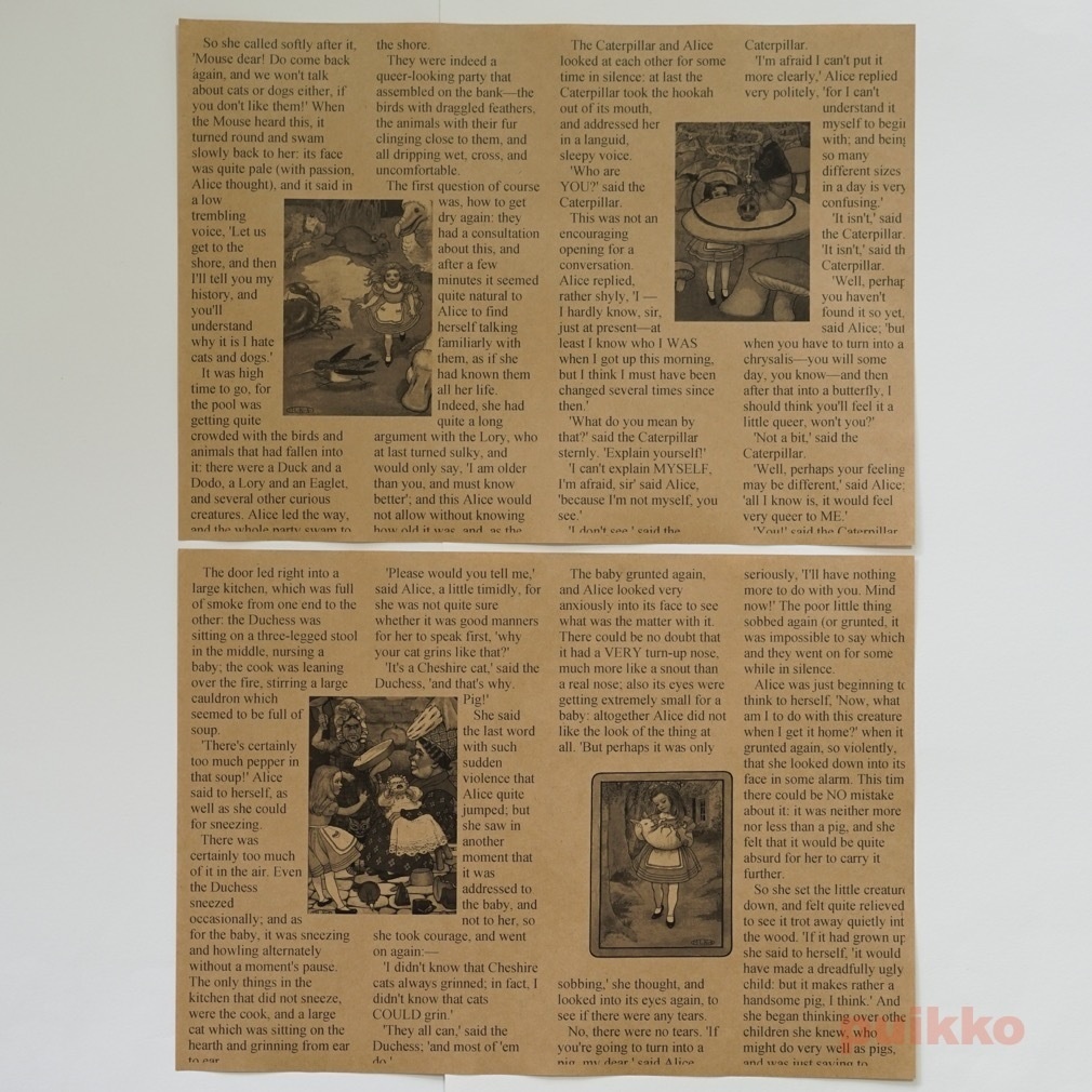 紙製ブックカバー 「不思議の国のアリス」5