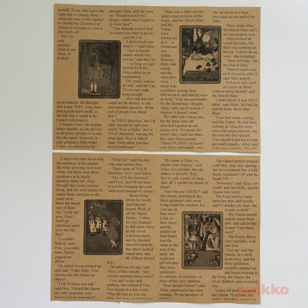 紙製ブックカバー 「不思議の国のアリス」5