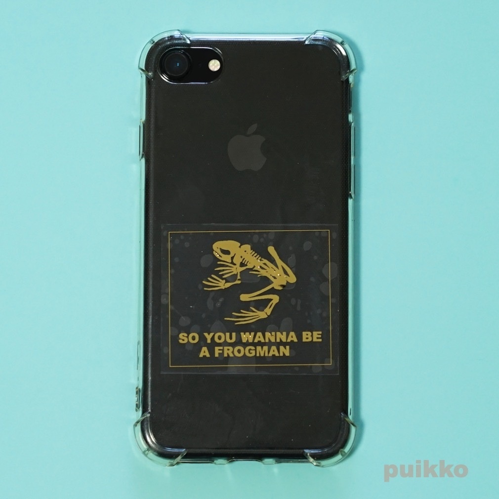 透明シール ネイビーシールズ スカルフロッグ(A6判) 箔押し