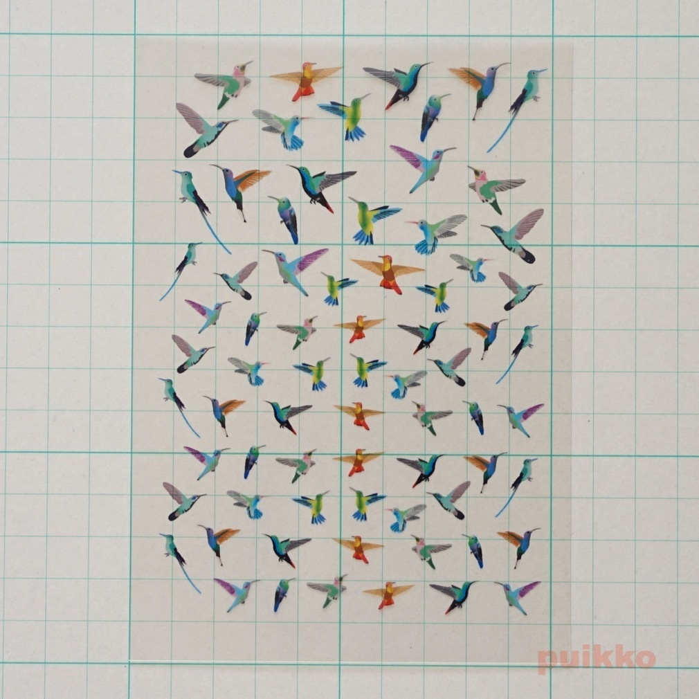 レジン封入用フィルム ハチドリ(カラー)