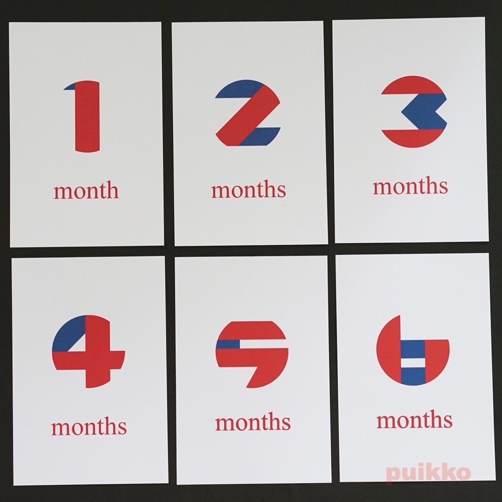 ベビーマンスリーカード カットケーキ(はがきサイズ)