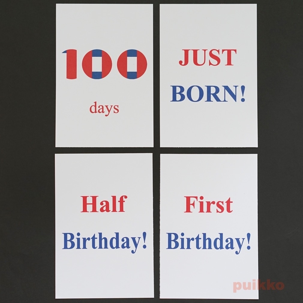 ベビーマンスリーカード カットケーキ(はがきサイズ)