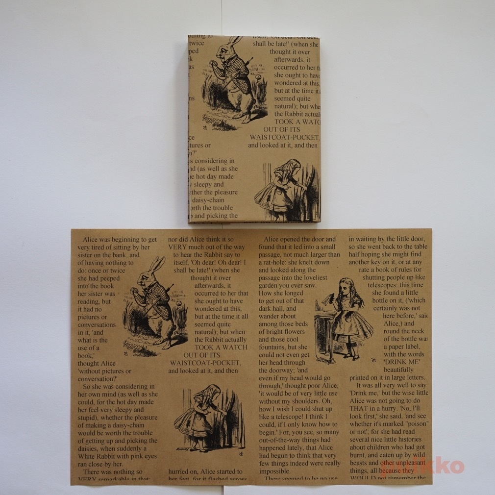 紙製ブックカバー+しおり 「不思議の国のアリス」3