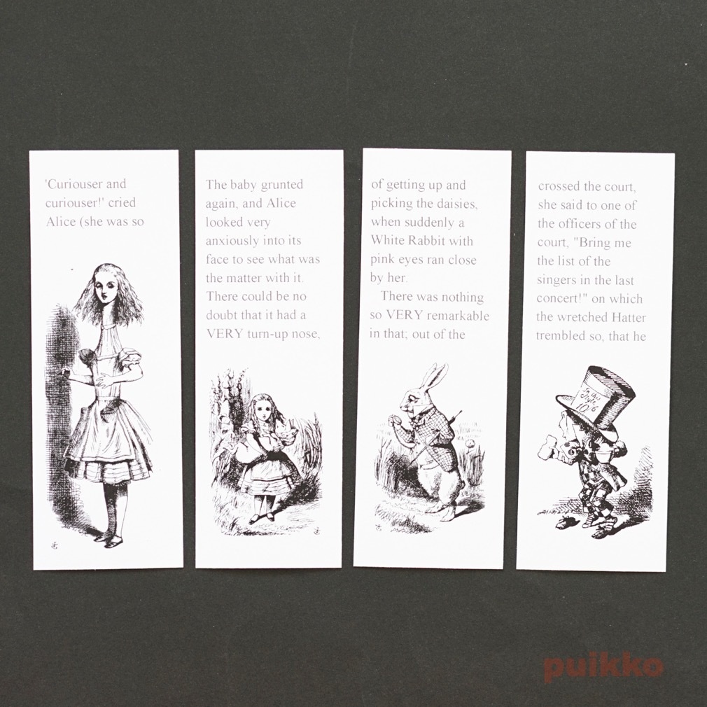 紙製ブックカバー+しおり 「不思議の国のアリス」3